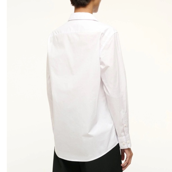 NWT Staud Roxbury Button-front Poplin Shirt in White - Picture 3 of 6
